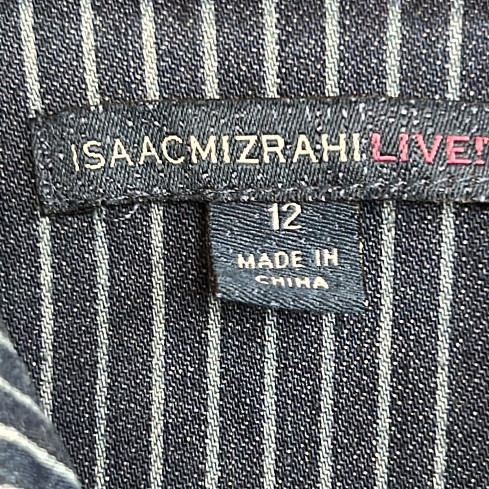 Vintage 90’s Isaac Mizrahi Tailored Denim Striped Women’s Jacket. Size 12. - Picture 3 of 8